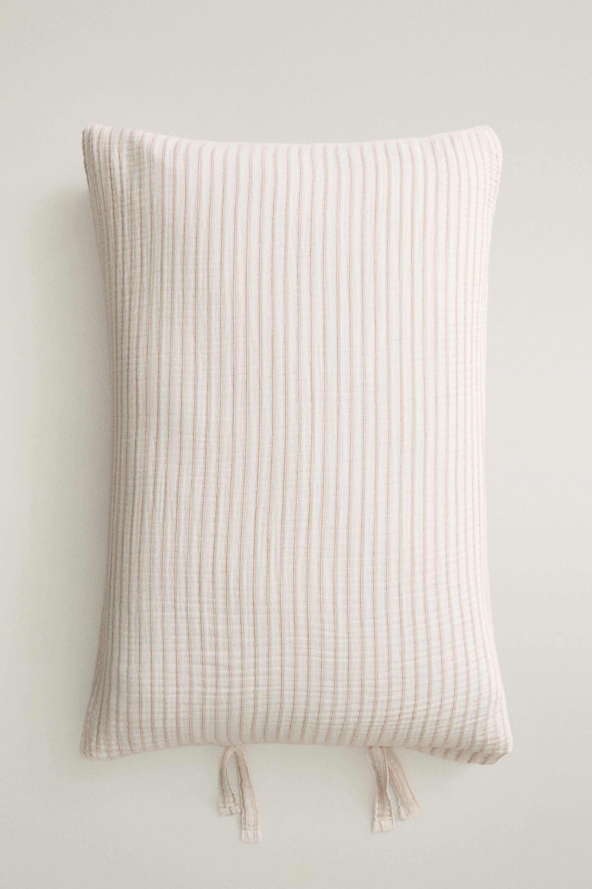 KIDS' STRIPED COTTON CHIFFON PILLOWCASE